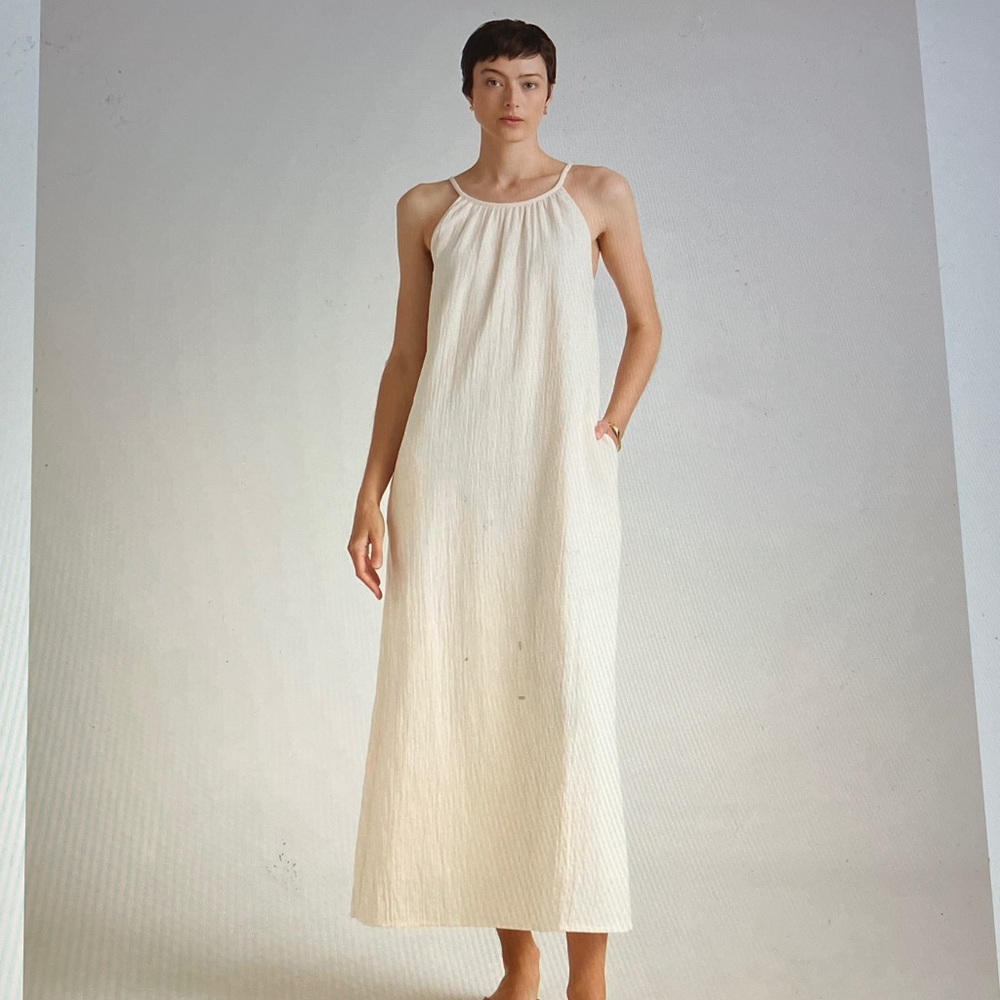 H&M Cream Maxi Halter Dress